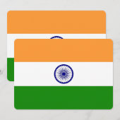 Patriottische uitnodigingen met de vlag van India (Voorkant / Achterkant)