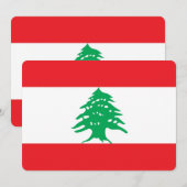 Patriottische uitnodigingen met Libanon Vlag (Voorkant / Achterkant)