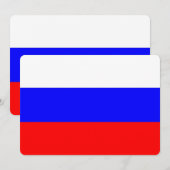 Patriottische uitnodigingen met Russische vlag (Voorkant / Achterkant)