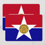 Patriottische uitnodigingen met vlag van Dallas (Voorkant / Achterkant)
