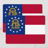Patriottische uitnodigingen met vlag van Georgië (Voorkant / Achterkant)