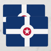 Patriottische uitnodigingen met vlag van Indianapo (Voorkant / Achterkant)