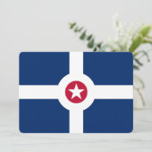 Patriottische uitnodigingen met vlag van Indianapo (Staand voorkant)