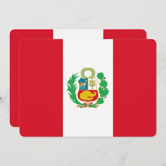 Patriottische uitnodigingen met vlag van Peru (Voorkant / Achterkant)