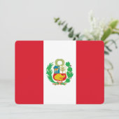 Patriottische uitnodigingen met vlag van Peru (Staand voorkant)