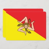 Patriottische uitnodigingen met vlag van Sicilië,  (Voorkant / Achterkant)