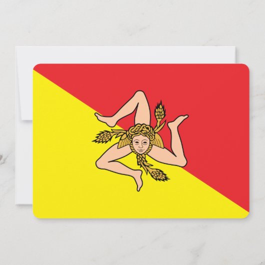 Patriottische uitnodigingen met vlag van Sicilië,  (Achterkant)