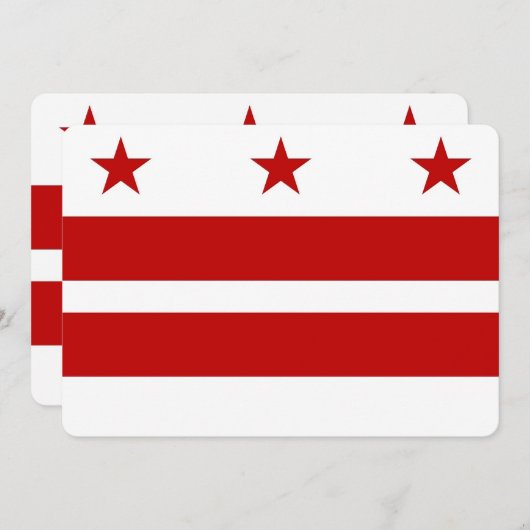 Patriottische uitnodigingen met Washington DC Flag (Voorkant / Achterkant)