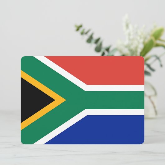Patriottische uitnodigingen met Zuid-Afrikaanse vl (Staand voorkant)