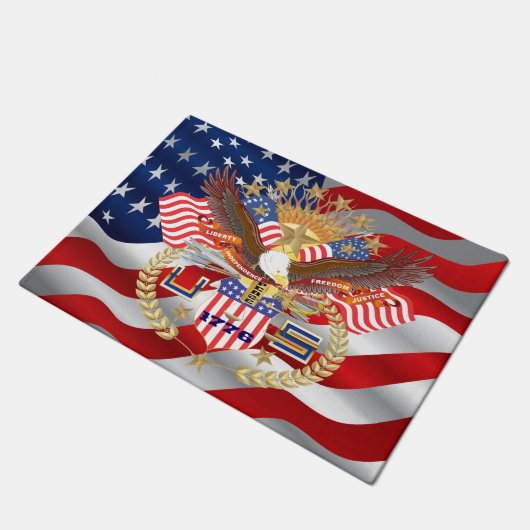 Patriottische Uitzicht over ontwerp Deurmat (Schuin)