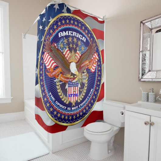 Patriottische Uitzicht over ontwerp Douchegordijn (In situ)