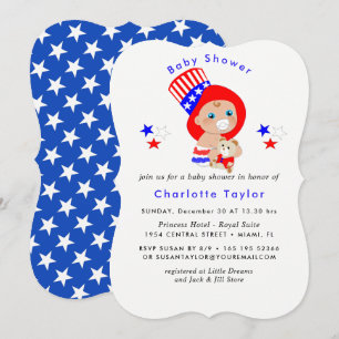 Patriottische Uncle Sam Amerikaans Baby shower Kaart