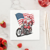 Patriottische Uncle Sam Motorcycle Servet (Insitu)