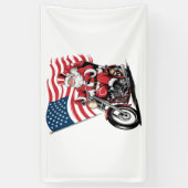 Patriottische Uncle Sam Motorcycle Spandoek (Verticaal)