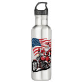 Patriottische Uncle Sam Motorcycle Waterfles (Voorkant)