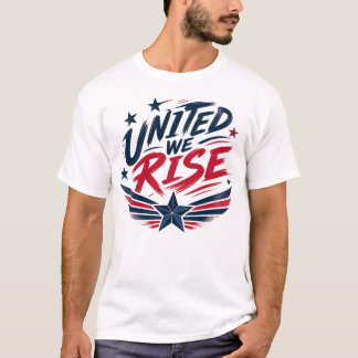 Patriottische United We Rise Americana Grafische P T-shirt
