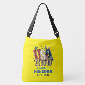 Patriottische USA250 Freedom Eagle Gele Kruistas Crossbody Tas