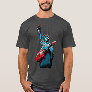 Patriottische USA 4 van juli Gitarist Concert Fest T-shirt