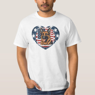 Patriottische USA Duitse Herder T-shirt