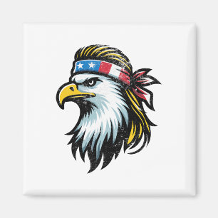 Patriottische USA Eagle Mullet Amerikaanse vlag -  Magneet