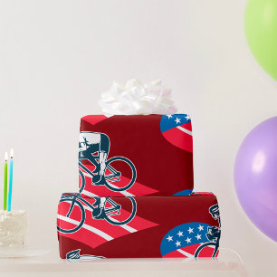 Patriottische USA Fietsen Amerikaanse vlag fietser Cadeaupapier