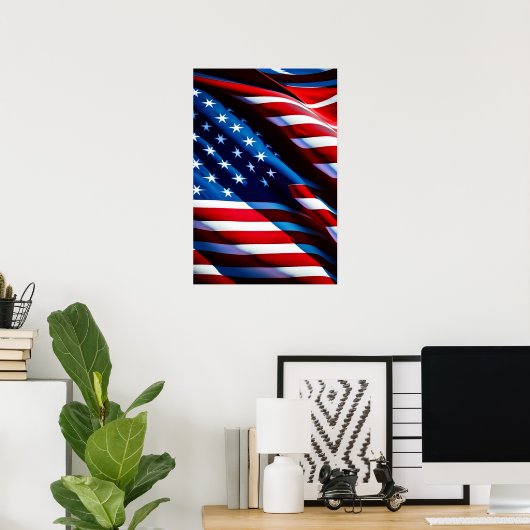Patriottische USA Flag Poster Print (Thuiskantoor)