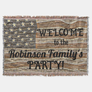  Patriottische USA Flag Stone Wall Kalligrafie Deken