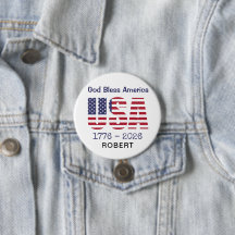 Patriottische USA God Bless America 3-in Ronde Kno