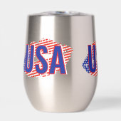 Patriottische USA Monogram Lippen Thermische Wijn (Voorkant)
