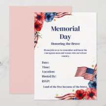 Patriottische USA Rode Witte Blauwe Uitnodiging