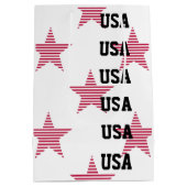 Patriottische USA Sterren Rood Wit Blauw Olympisch Medium Cadeauzakje (Achterkant)