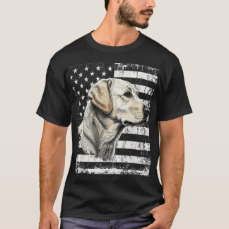 Patriottische Usa Vlag Gele Labrador Vervuild T-shirt