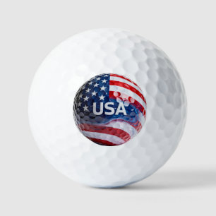 Patriottische USA-vlag golfbal Macro Amerikaanse Golfballen