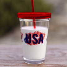 Patriottische USA Vlag Lipstick Kus Acryl Tumbler