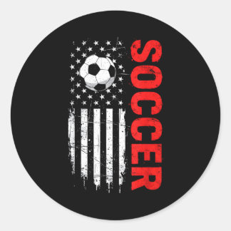 Patriottische usa voetbal bedrukte Amerikaanse vla Ronde Sticker