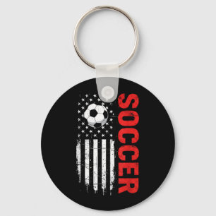 Patriottische USA Voetbal Bedrukte Amerikaanse Vla Sleutelhanger