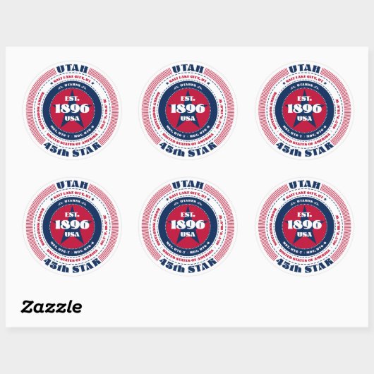 Patriottische Utah Circle Design Sticker (Vel)