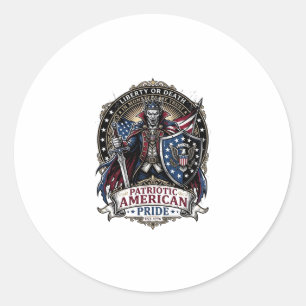Patriottische Vampier Vrijheid Heer Horror Monster Ronde Sticker