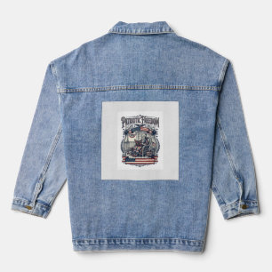 Patriottische Veranda Boekenwurm Vector Grafische Denim Jacket