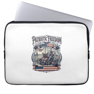Patriottische Veranda Boekenwurm Vector Grafische  Laptop Sleeve