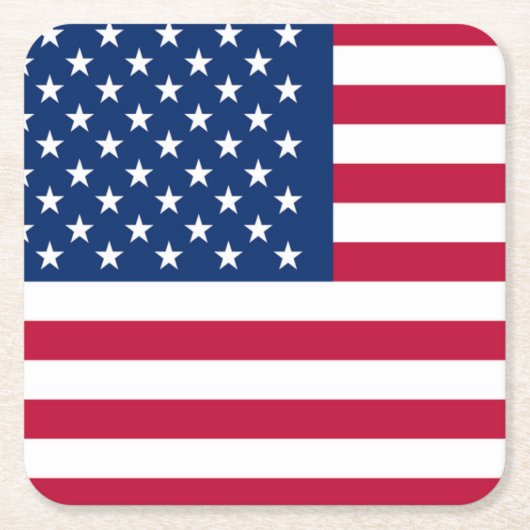 Patriottische Verenigde Staten Amerikaanse vlag Ro Vierkante Kartonnen Onderzetter (Voorkant)