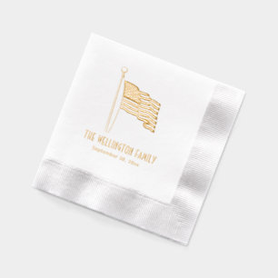 Patriottische Verenigde Staten Amerikaanse vlag zw Folie Servetten