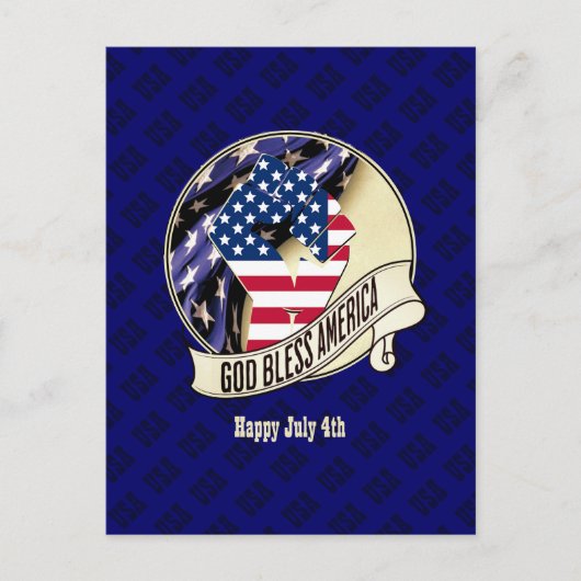 Patriottische Verenigde Staten God Bless America Briefkaart (Voorkant)