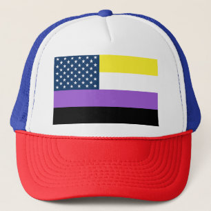 Patriottische Verenigde Staten Nonbinary Flag Trucker Pet