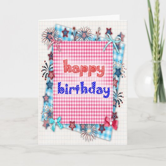 Patriottische verjaardagskaart kaart (Voorkant)