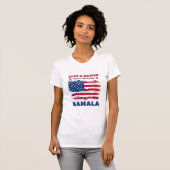 Patriottische verontruste Amerikaanse vlag Kamala T-shirt (Voorkant volledig)