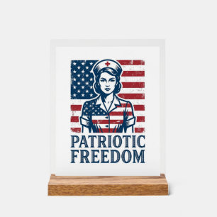 Patriottische verpleegster vector grafische T-shir Acryl Bord
