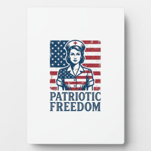Patriottische Verpleegster Vector Grafische T-shir Fotoplaat