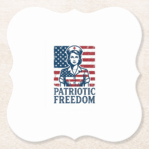 Patriottische Verpleegster Vector Grafische T-shir Kartonnen Onderzetters