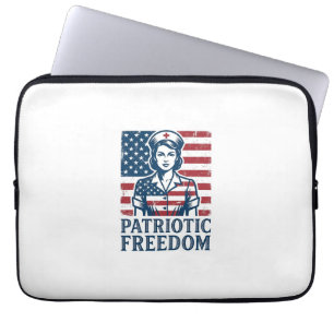 Patriottische verpleegster vector grafische T-shir Laptop Sleeve